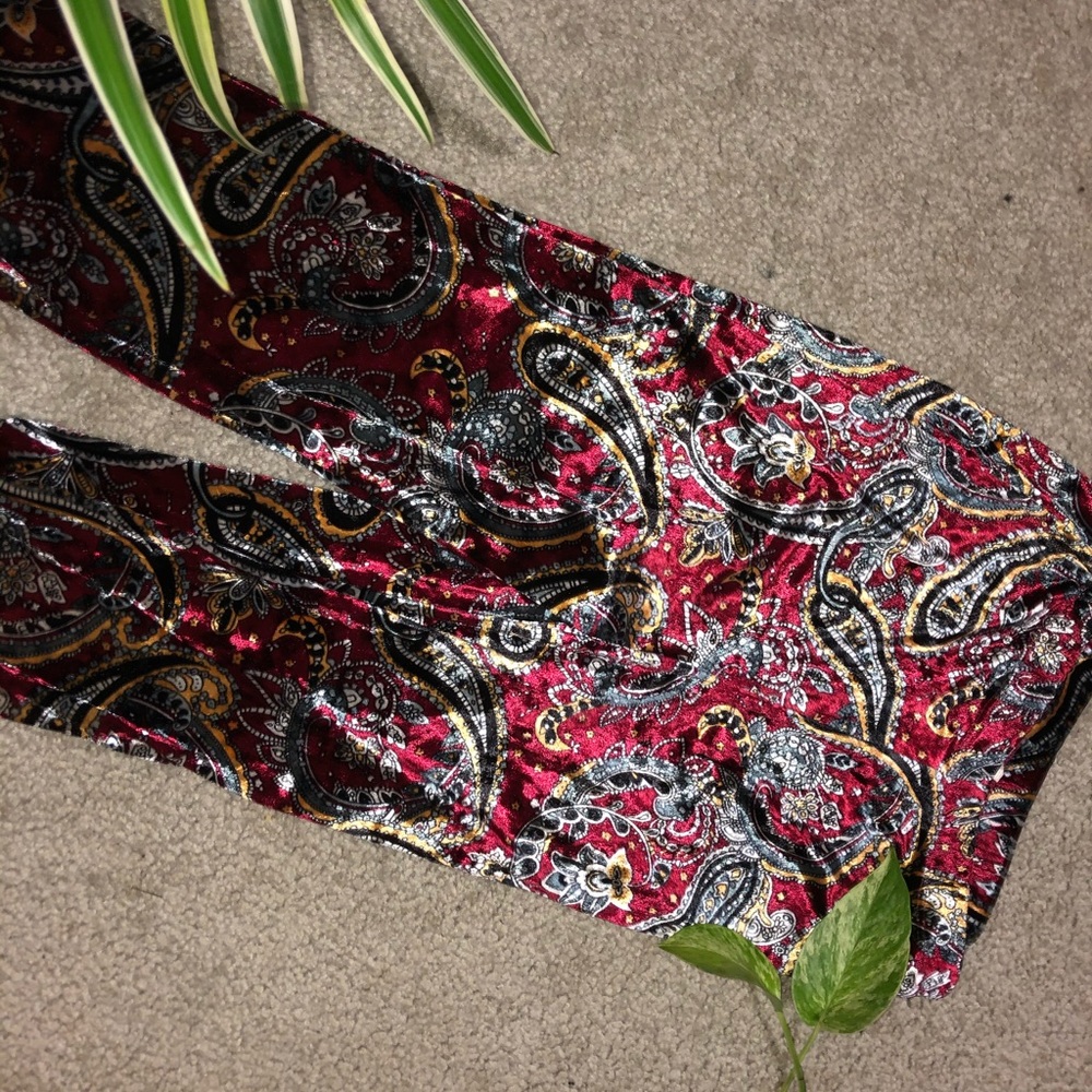 Velvet Patterned Bell Bottoms